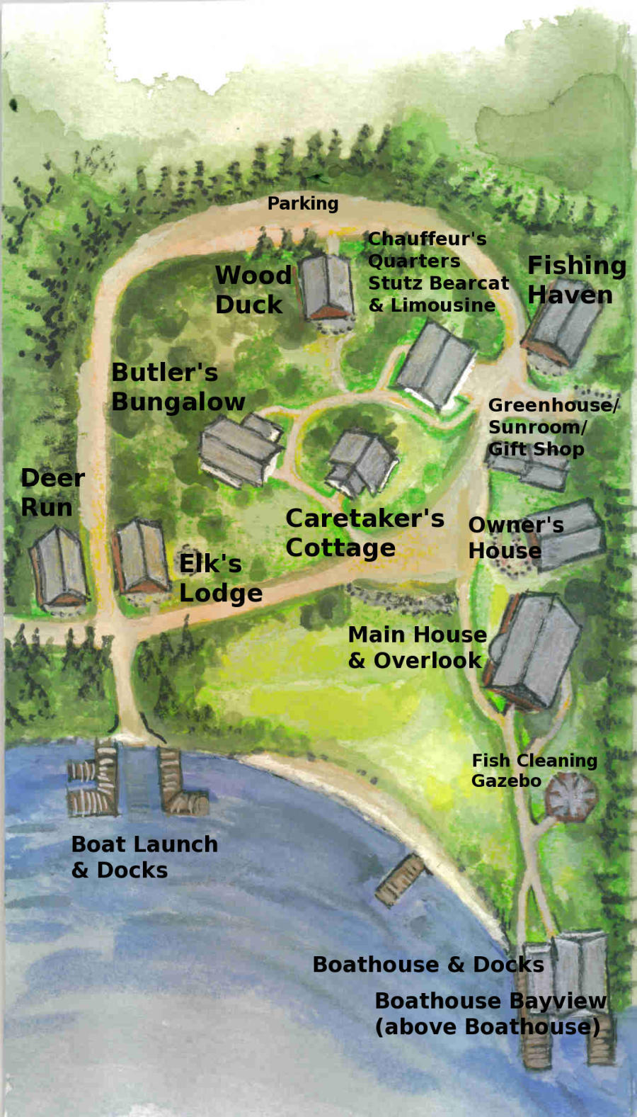 Pike Bay Lodge Map